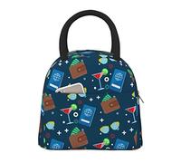 Borsa termica di grande capacità per donna Uomo Ragazzi Ragazze Occhiali Titolare della carta Pranzo al sacco portatile Borsa riutilizzabile da lavoro Scuola Picnic V