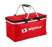 Borsa Termica Frigo per Alimenti Capacità 25Lt Pieghevole Salvaspazio con Manici in Metallo Gommati Rivestimento in Tessuto Impermeabile Colore Rosso 48x28x24cm Mare Spiaggia Picnic Borsa termica Alpi