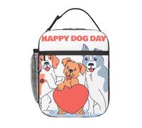 Borsa termica isolante per il pranzo in occasione della Giornata internazionale del cane - Simpatica borsa a tracolla di grande capacità, riutilizzabile e rinfrescante, ideale per donne e uomini al
