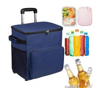 Borsa termica morbida per frigorifero con ruote | Borsa termica impermeabile 35L con carrello per spiaggia campeggio all'aperto da corsa pic-nic