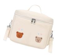 Borsa termica per alimenti con ricamo, a tracolla, per maternità, resistente agli spruzzi d'acqua, per il pranzo alla moda