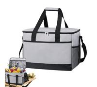 Borsa termica per alimenti, portatile, grande capacità di 35 l, tracolla inclusa, per, viaggi su strada, servizio di catering, 41 x 29 x 29 cm, colore nero, 1 pezzo
