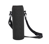 Borsa termica per bottiglia d'acqua per sport all'aria aperta, custodia in neoprene a prova di scottatura con cinturino staccabile e fibbia incorporata, 3,15 x 9,45 pollici (nero), Nero