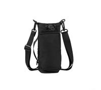 Borsa termica per bottiglie d'acqua per bicchieri da 1.134 g, con tasca per telefono e tracolla regolabile, borsa in nylon multi-storage per viaggi, palestra, attività all'aperto (nero)