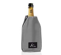 Borsa Termica per Bottiglie di Vino o Champagne, Refrigeratore Vino, Raffredda Bottiglie di Vino da Tavolo, Ghiaccio per Bottiglie, Tessuto idrorepellente ed elastico (Grey)