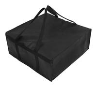 Borsa Termica per Consegna Pizza, Nero, Non Tessuto, con Manici e Tracolla | Base Piatta Impilabile, Zip Liscia, Apertura Rapida, per Spesa e Contenitori Meal Prep