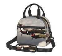 Borsa termica per il pranzo a forma di aeroplano della seconda guerra mondiale, per donne e uomini, riutilizzabile, a prova di perdite, borsa termica per il pranzo per ufficio e picnic