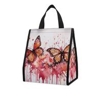 Borsa termica per il pranzo a forma di farfalla, con spray ad acquerello, per donne e uomini, borsa della spesa riutilizzabile, grande borsa termica a tenuta stagna, pieghevole, portatile, per lavoro