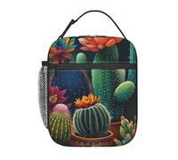 Borsa termica per il pranzo a forma di fiore di cactus, ideale per uomo e donna, per lavoro o per adulti. Simpatica borsa termica di grande capacità, riutilizzabile, perfetta per picnic, viaggi, uf