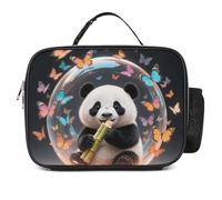 Borsa termica per il pranzo a forma di panda con mulino a vento arancione, per donne/uomini, porta pranzo riutilizzabile per ufficio, lavoro, picnic, spiaggia, borsa termica alla moda a tenuta stagn