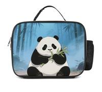 Borsa termica per il pranzo a forma di panda gigante per donne/uomini, porta pranzo riutilizzabile per ufficio, lavoro, picnic, spiaggia, borsa termica alla moda con manico e porta pranzo congelabil
