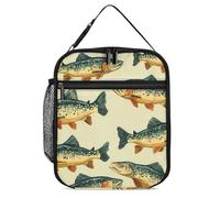Borsa termica per il pranzo a forma di pesce di trota, per uomini e donne, borsa termica portatile per il lavoro e picnic