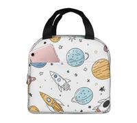 Borsa termica per il pranzo a forma di pianeta spaziale, per donne e uomini, universo, a forma di razzo, isolata, a prova di perdite, borsa termica per pasto per lavoro, scuola, picnic, escursionismo