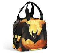 Borsa termica per il pranzo a forma di pipistrello di Halloween, per donne e uomini, a prova di perdite, resistente alle macchie, riutilizzabile, borsa per il pranzo per lavoro, viaggi, attività