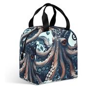 Borsa termica per il pranzo a forma di polpo per adulti, a prova di perdite, con cerniera e tasche multiple, grande capacità, per ufficio, lavoro, picnic