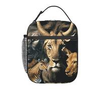 Borsa termica per il pranzo a tema festa degli animali - Simpatica borsa a tracolla riutilizzabile di grande capacità, ideale per donne e uomini, perfetta per lavoro, picnic, viaggi, ufficio e spia