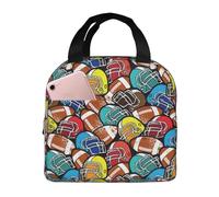Borsa termica per il pranzo a tema football americano, per donne e uomini, borsa termica per il pranzo, grande capacità, a prova di perdite, riutilizzabile, per lavoro, ufficio, picnic, viaggi