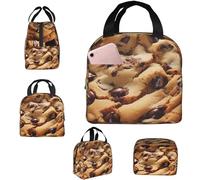 Borsa termica per il pranzo al cioccolato, biscotti, borsa per il pranzo, borsa per il pranzo da donna, borsa riutilizzabile per il pranzo