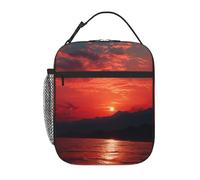 Borsa termica per il pranzo al tramonto rosso fuoco scatola per il pranzo per donne uomini riutilizzabile a prova di perdite borsa termica per ufficio picnic