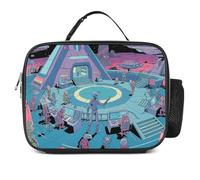 Borsa termica per il pranzo Alien Base per donne/uomini, riutilizzabile, per ufficio, lavoro, picnic, spiaggia, borsa termica alla moda a tenuta stagna con manico, congelabile, porta pranzo