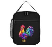 Borsa termica per il pranzo alla fattoria con stampa di pollo Tie Dye per uomo e donna borsa termica portatile per il lavoro picnic