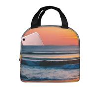 Borsa termica per il pranzo, bella spiaggia, tramonto, per donne e uomini, a prova di perdite, borsa termica per il pranzo, borsa per il pranzo per il lavoro e picnic