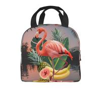Borsa termica per il pranzo Bento Flamingo per adulti, borsa termica per il pranzo con tasca frontale per donne e uomini