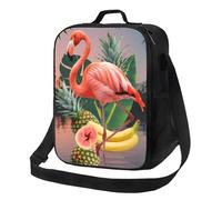 Borsa termica per il pranzo Bento Flamingo per adulti, borsa termica per il pranzo con tasca frontale per donne e uomini