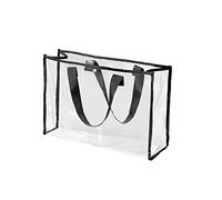 Borsa termica per il pranzo borsa cosmetica multifunzionale trasparente borsa da bagno grande capacità borsa da spiaggia borsa per la pulizia, Nero , Taglia unica