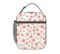 Borsa termica per il pranzo, borsa per adulti, lunchbox con fiori di ciliegio, bento lunch box con tasca frontale per il lavoro