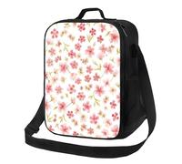 Borsa termica per il pranzo, borsa per adulti, lunchbox con fiori di ciliegio, bento lunch box con tasca frontale per il lavoro