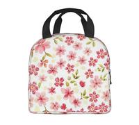 Borsa termica per il pranzo, borsa per adulti, lunchbox con fiori di ciliegio, bento lunch box con tasca frontale per il lavoro