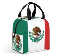 Borsa termica per il pranzo, borsa per il pranzo con stampa bandiera del Messico, borsa per il pranzo per adulti, borsa per il pranzo portatile riutilizzabile