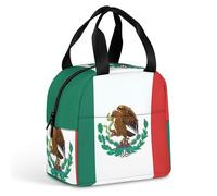 Borsa termica per il pranzo, borsa per il pranzo con stampa bandiera del Messico, borsa per il pranzo per adulti, borsa per il pranzo portatile riutilizzabile