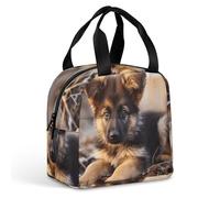 Borsa termica per il pranzo, borsa per il pranzo con stampa di cucciolo di pastore tedesco, borsa per il pranzo per adulti, borsa per il pranzo portatile riutilizzabile