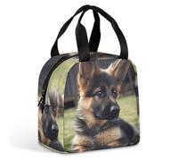 Borsa termica per il pranzo, borsa per il pranzo con stampa di cucciolo di pastore tedesco, borsa per il pranzo per adulti, borsa per il pranzo portatile riutilizzabile