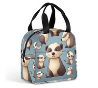 Borsa termica per il pranzo, borsa per il pranzo con stampa di furetto peloso, borse per il pranzo, borsa per il pranzo per adulti, borsa per il pranzo portatile riutilizzabile