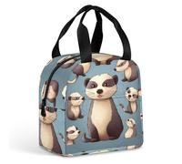 Borsa termica per il pranzo, borsa per il pranzo con stampa di furetto peloso, borse per il pranzo, borsa per il pranzo per adulti, borsa per il pranzo portatile riutilizzabile