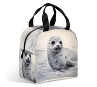 Borsa termica per il pranzo, borsa per il pranzo con stampa di pittura con sigillo di arpa, borsa per il pranzo per adulti, borsa per il pranzo portatile riutilizzabile