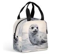 Borsa termica per il pranzo, borsa per il pranzo con stampa di pittura con sigillo di arpa, borsa per il pranzo per adulti, borsa per il pranzo portatile riutilizzabile