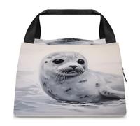 Borsa termica per il pranzo, borsa per il pranzo con stampa di pittura con sigillo di arpa, borsa per il pranzo per adulti, borsa per il pranzo portatile riutilizzabile