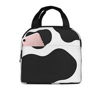 Borsa termica per il pranzo Borsa termica per il pranzo con motivo mucca in bianco e nero Riutilizzabile Borsa per il pranzo carina per adulti e bambini, Borse per il pranzo più fresche a tenuta sta