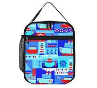 Borsa termica per il pranzo Borsa termica per il pranzo per il trasporto marittimo Cartone animato Nave Sottomarino Contenitore per pasti termico riutilizzabile Tote per lavoro Viaggi Picnic