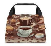 Borsa termica per il pranzo, caffè e dolci, borsa per pasto con stampa di cioccolato e zucchero, borsa per il pranzo, borsa termica a tenuta stagna, borse per il pranzo portatili riutilizzabili