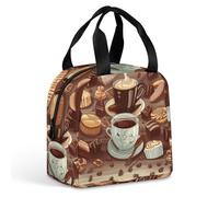 Borsa termica per il pranzo, caffè e dolci, borsa per pasto con stampa di cioccolato e zucchero, borsa per il pranzo, borsa termica a tenuta stagna, borse per il pranzo portatili riutilizzabili