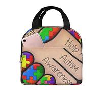 Borsa termica per il pranzo che comunica la consapevolezza dell'autismo Scatola per il pranzo riutilizzabile Borsa per il pranzo carina per adulti e bambini, Borse per il pranzo a tenuta stagna per