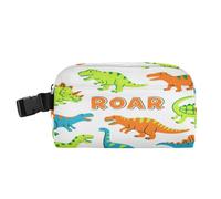 Borsa termica per il pranzo, comoda borsa per il pranzo, da donna, con fibbia, per esterni, palestra, ruggente T-rex ankylosaurus bianco fluorescente verde bolsas de loncheras para Mujer