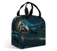 Borsa termica per il pranzo con aereo che vola di notte, grande capacità, a prova di perdite, isolata, per donne e uomini, borsa termica portatile per ufficio, viaggi e picnic