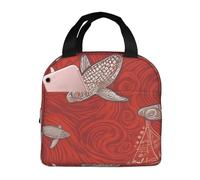 Borsa termica per il pranzo con animali marini rossi per donne e uomini, a prova di perdite, borsa termica per il pranzo, per il lavoro e il picnic