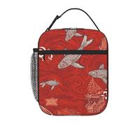 Borsa termica per il pranzo con animali marini rossi per donne e uomini, borsa termica per il pranzo per picnic e lavoro
